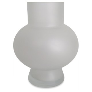 VASE ROND BLANC SATINE D15 H18CM