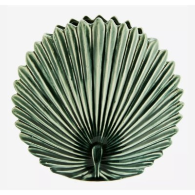 VASE LEAF VERT EN GRES D25X8.5