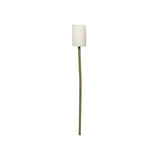 TORCHE BATON BAMBOU BLANC BASE METAL