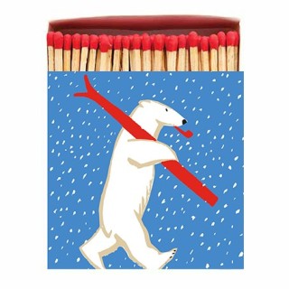 BOITE D'ALLUMETTES CHRISTMAS SKIING POLAR BEAR