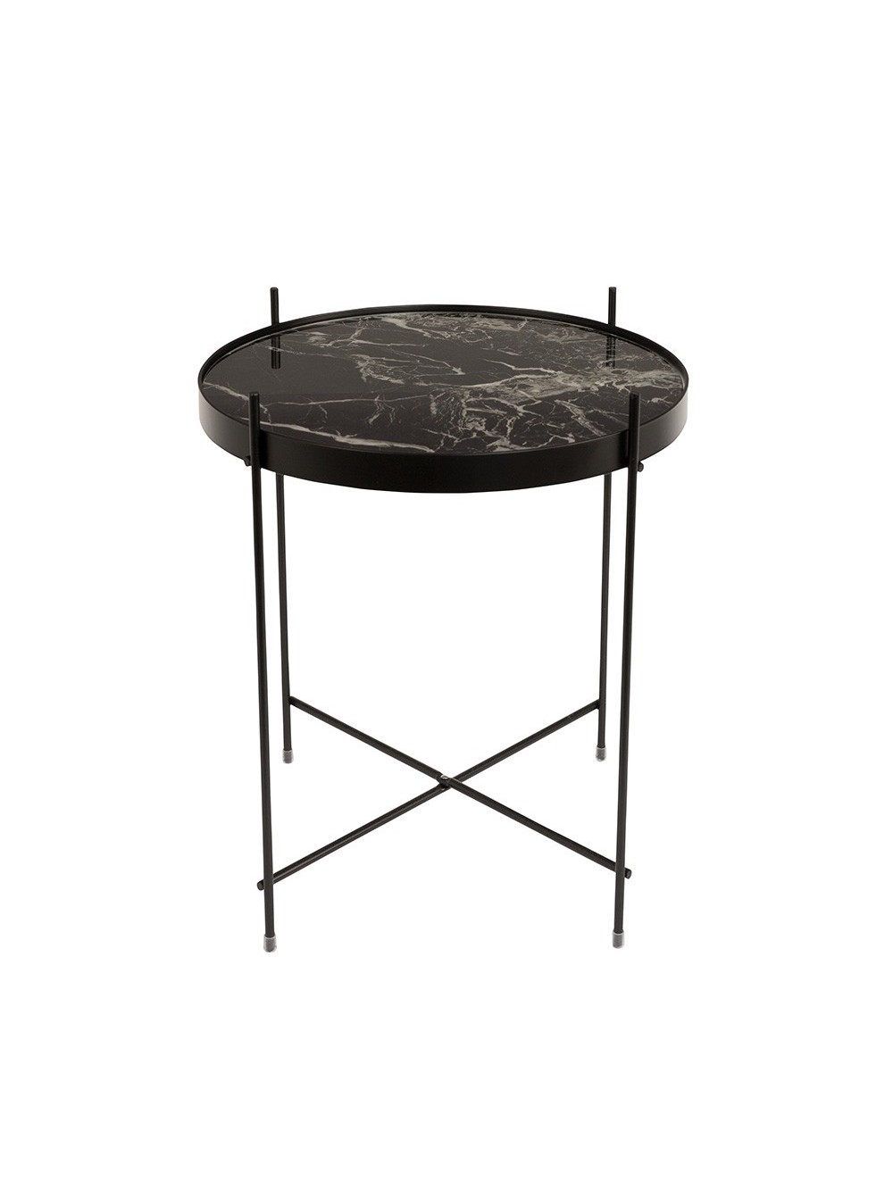 TABLE CUPID MARBRE NOIR DIAM.43 H.45 CM