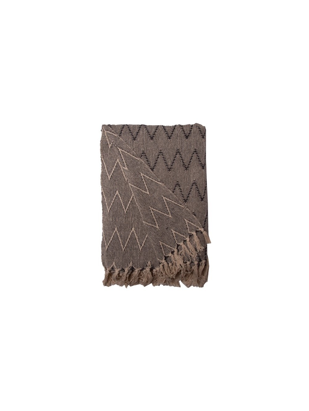 PLAIDThrows-Zigzag-Off White/Charcoal, 130x180 cm