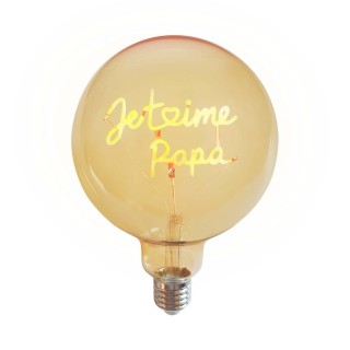 Ampoule LED mot Je t'aime papa E27 ambre D12,5 H18CM