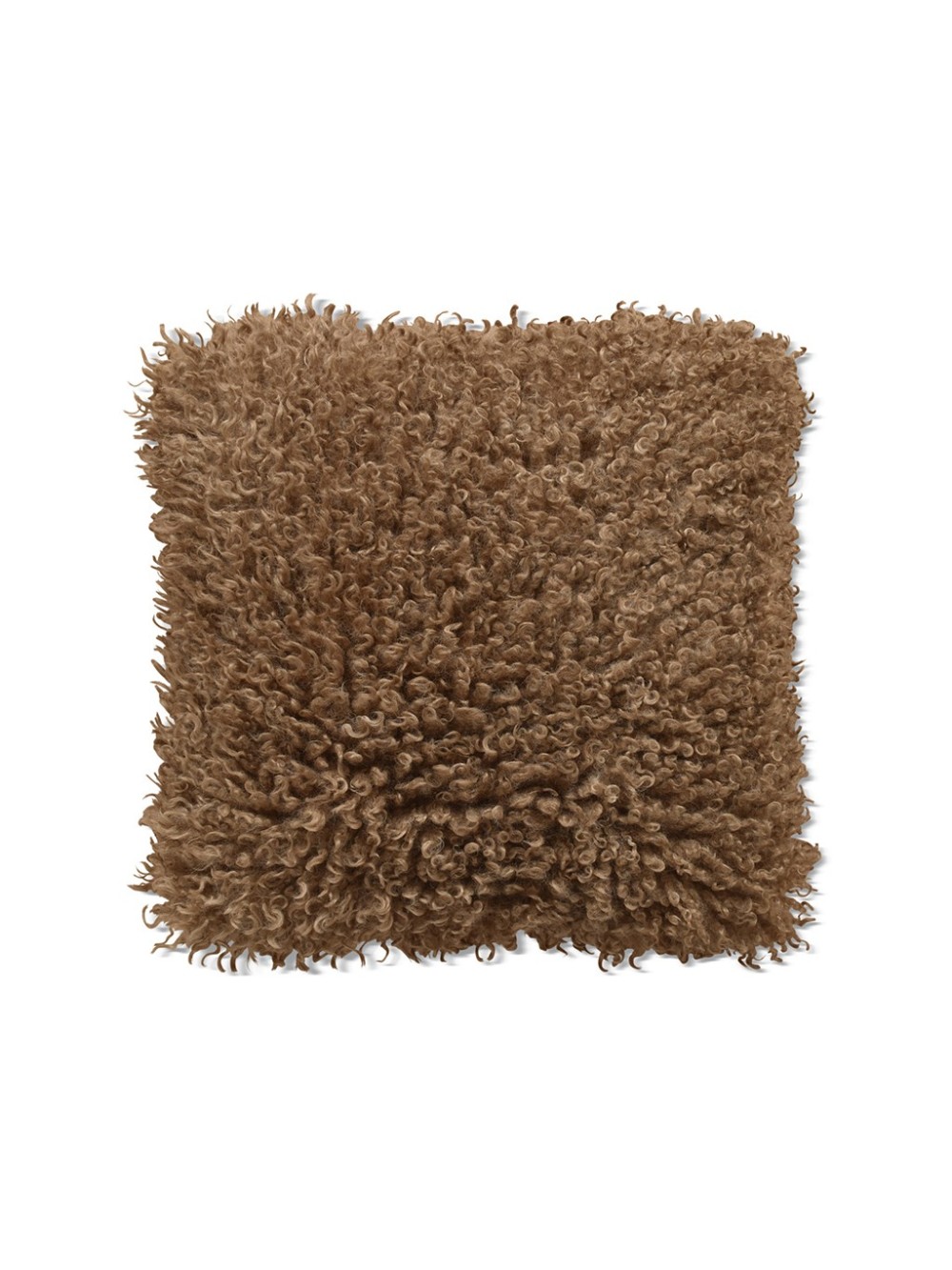 COUSSIN OCTAVE FAUSSE FOURRURE BOUCLEE CAMEL 45X45CM