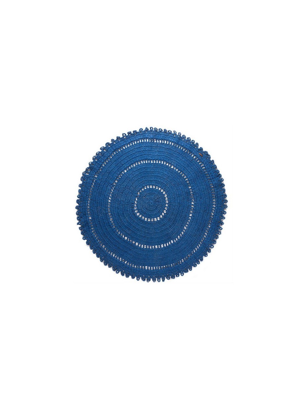 TAPIS GYPSY JUTE BLEU ELECTRIQUE ROND 120CM