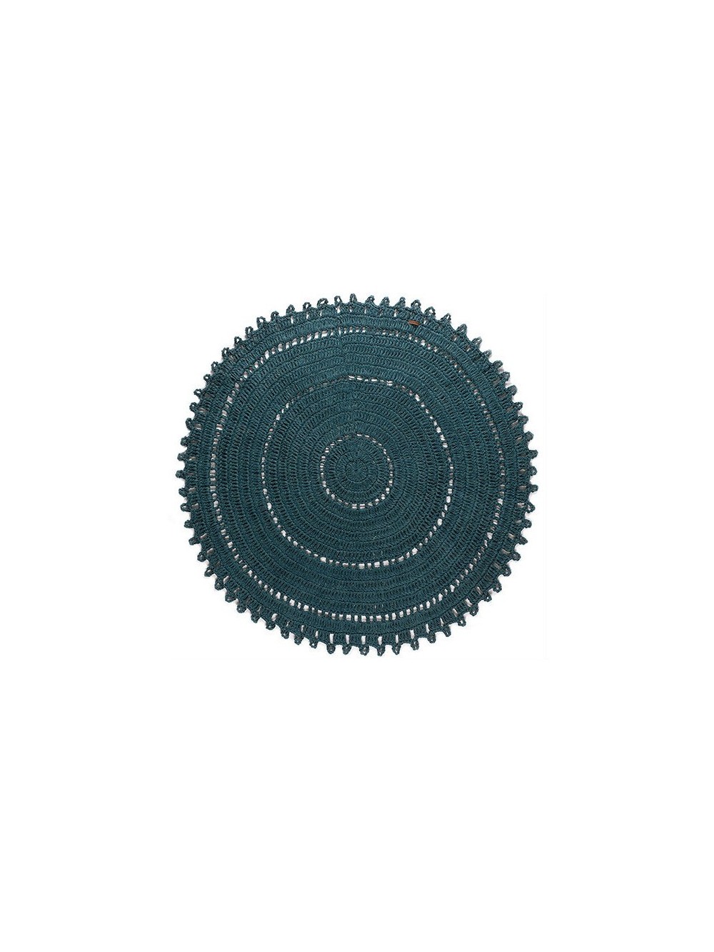 TAPIS GYPSY JUTE BLEU CANARD ROND 120CM