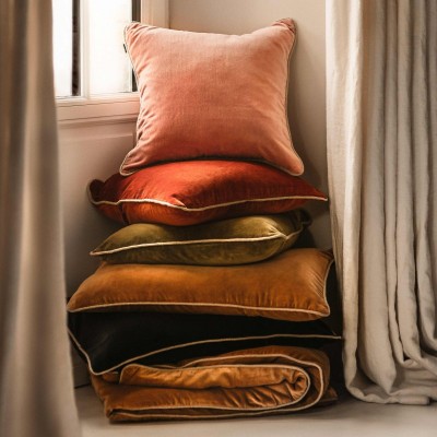 Coussin en velours de coton - New Delhi