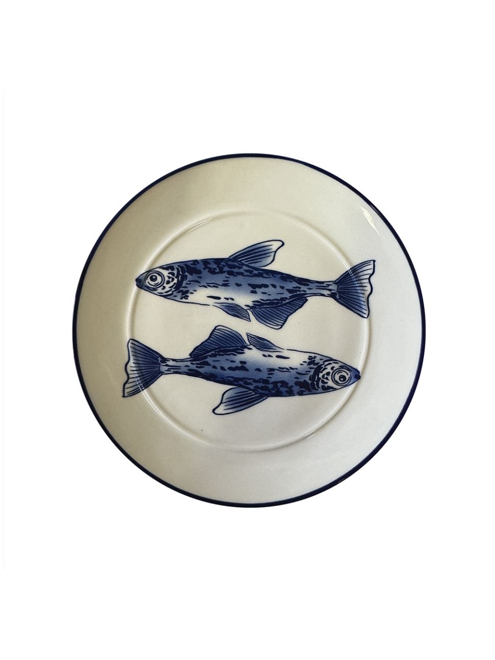 Assiette retro - Poissons bleus Ø 18 cm