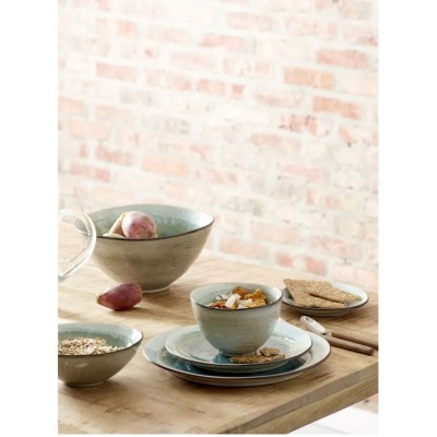 ASSIETTE PLATE KIMO PORCELAINE AQUA D27