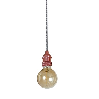 SUSPENSION DOUILLE VINTAGE CUIVRE SATINE 6X6CM