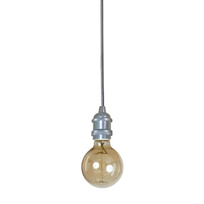 SUSPENSION DOUILLE VINTAGE  ALUMINIUM SATINE 6X6CM