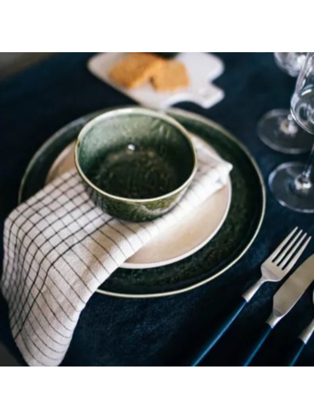 Assiette à dîner - Spiró vert foncé Ø 27 cm