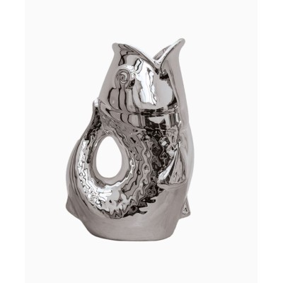 Vase poisson en céramique argenté - GM