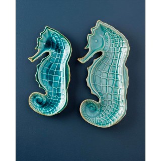 Petite assiette aqua hypocampe