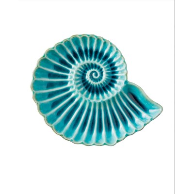 Petite assiette aqua coquillage rond
