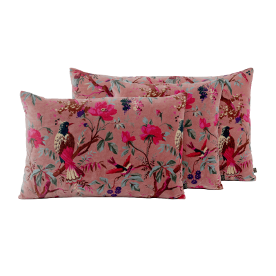 Coussin velours Birdy  Bois de Rose