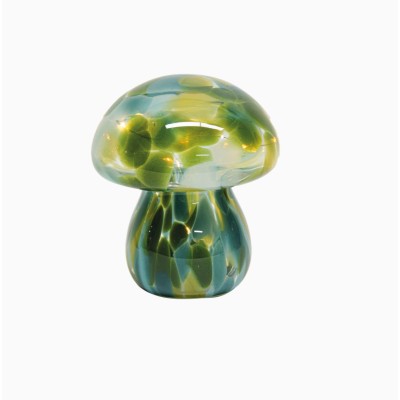 Déco LED champi tacheté multi bleu à piles D13,5 H15,5cm
