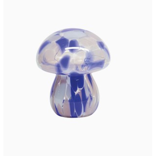 Déco LED champi tacheté bleu à piles D13,5 H15,5cm Déco LED champi tacheté bleu à piles D13,5 H15,5cm