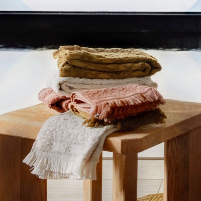 Serviette de bain lin coton 30x50 cm - Ubud