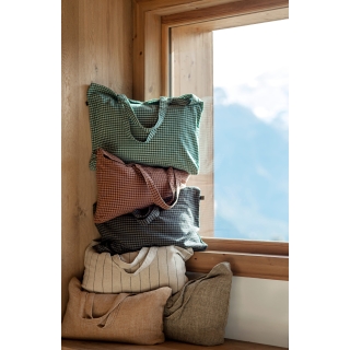 Sac Cabas à carreaux en lin 60x35 PIANA