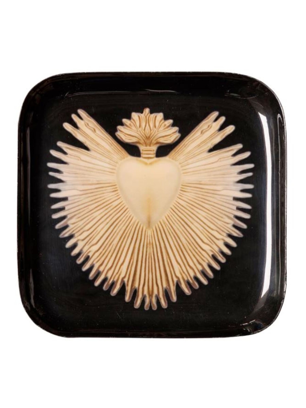 Vide poche Ex-voto flamme dorée  H:16  Pr:16 cm