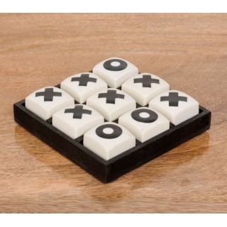 Jeu morpion OXO blanc & noir P:13 cm Lar:13 cm