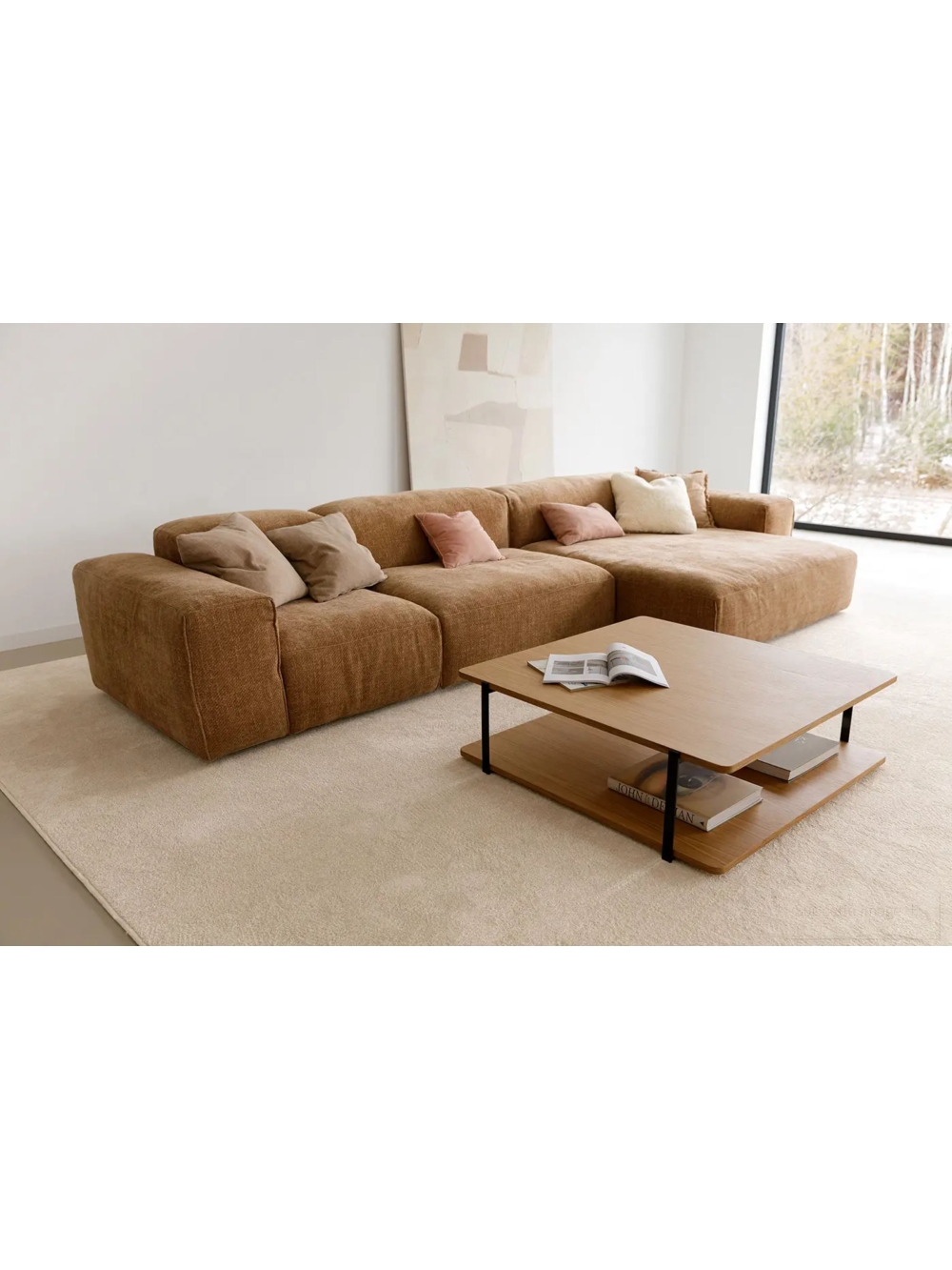 CANAPE EDDA 2940x1680/1090x700 TISSUS Bloom Teddy Brown