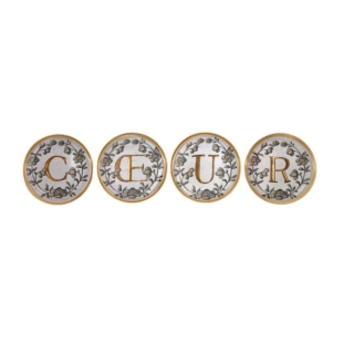 Set de 4 sous-verres - Enluminure Coeur