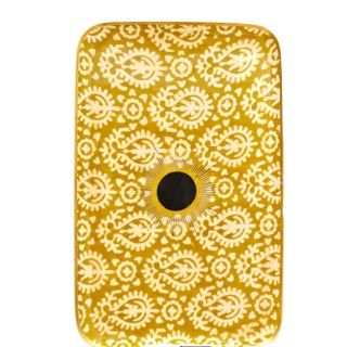 Plateau rectangulaire Sunburn ocre - 42 x 26,5 x 2 cm