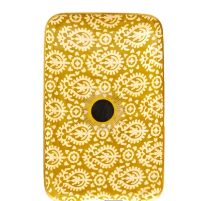 Plateau rectangulaire Sunburn ocre - 42 x 26,5 x 2 cm