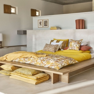 Coussin en lin imprimé floral - Trieste