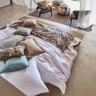 Housse d'édredon en lin imprimé floral - Trieste