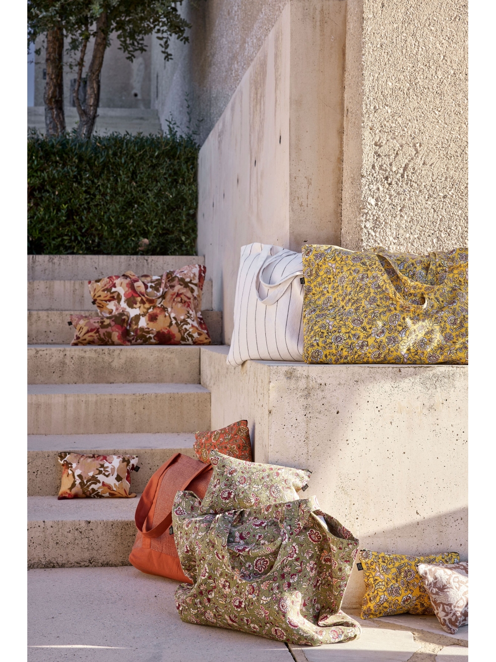 Sac cabas en lin imprimé floral - Samara