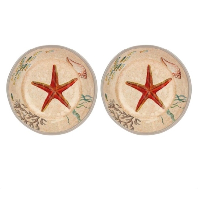 Set de deux  d’assiettes creuses, Sea Life - Mélamine, Ø 19,5 cm