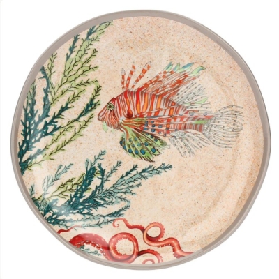 Set de deux assiettes à dessert , Sea Life - Melamine, Ø 21 cm