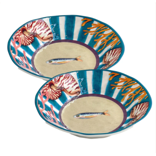 Set de deux assiettes creuses en mélamine - Litorale Ø 21 cm