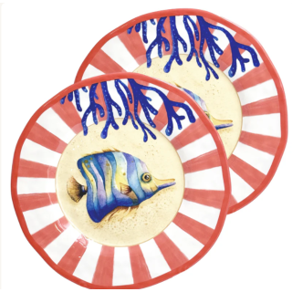 Set de deux assiettes à dessert en mélamine - Litorale Ø 21 cm