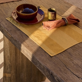 Set et serviette de table en lin et coton - Santa Cruz