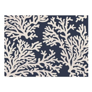 SET DE TABLE VINYLE 33x45 - KELIFOS CORAUX BLANC FOND MARINE - PDV 02806