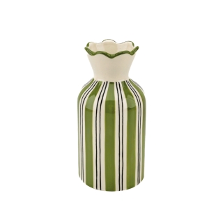 Vase collerette - Rayure Kaki