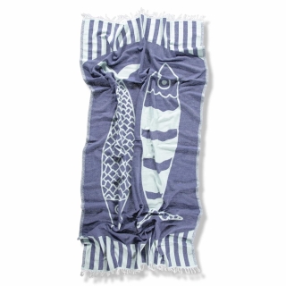 Serviette de plage TANGOTAILS 100% coton Poisson   - 95X175cm - 335gr