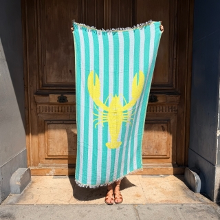 Serviette de plage 100% coton 95x170cm - Lobster