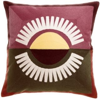 Coussin brodé Eol Bordeaux 45 x 45