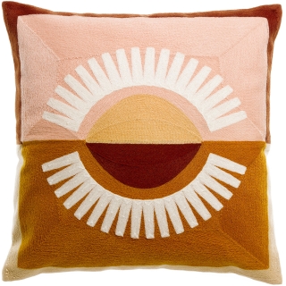 Coussin brodé Eol Naturel 45 x 45cm