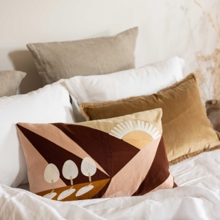 Coussin brodé Eol Naturel 40 x 65