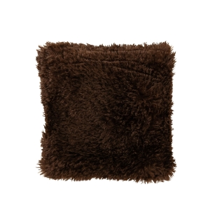 Coussin en fausse fourrure 45x45 cm - Moutie marron