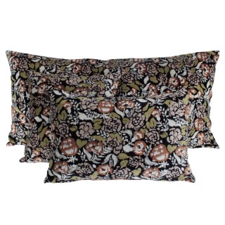 Coussin en velours Mharas Fusain