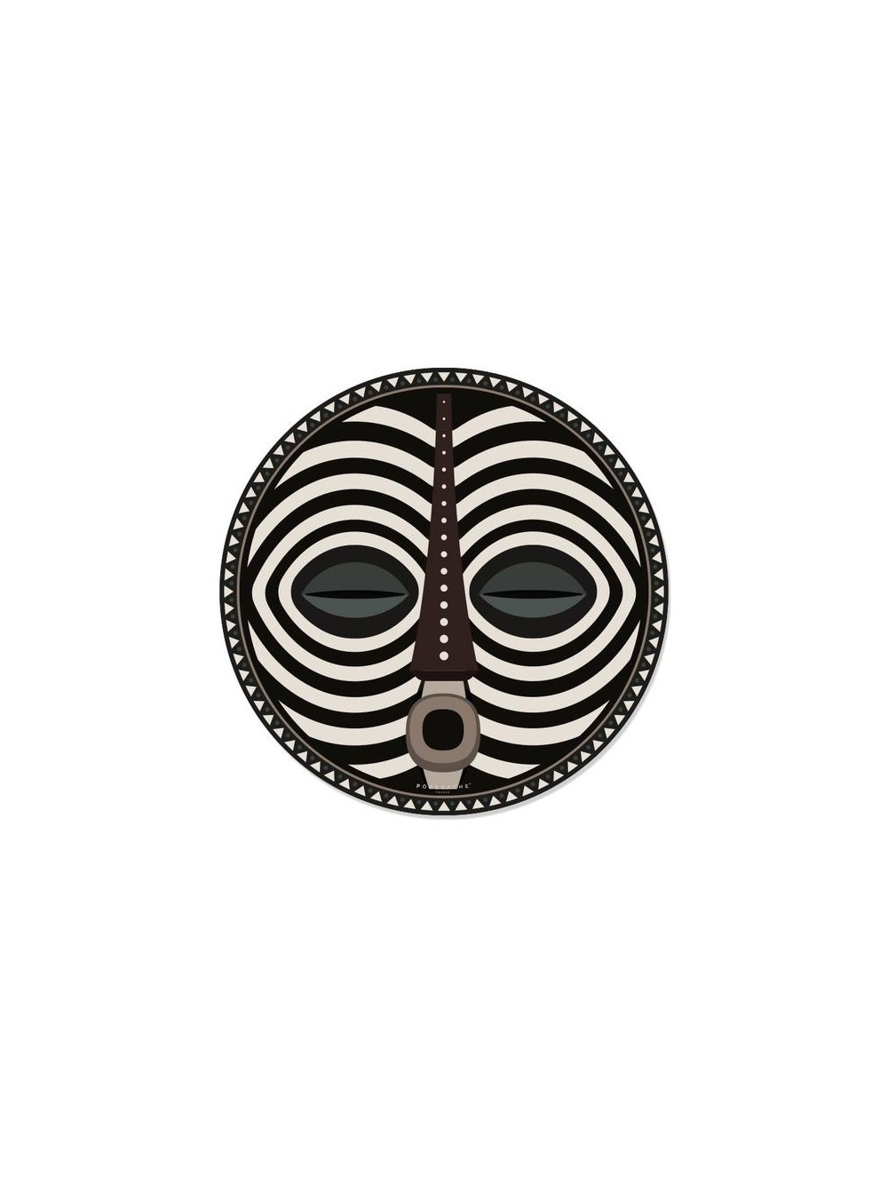 SET DE TABLE ROND DOUROU - MASQUE AFRICAIN D38 PDV 01796