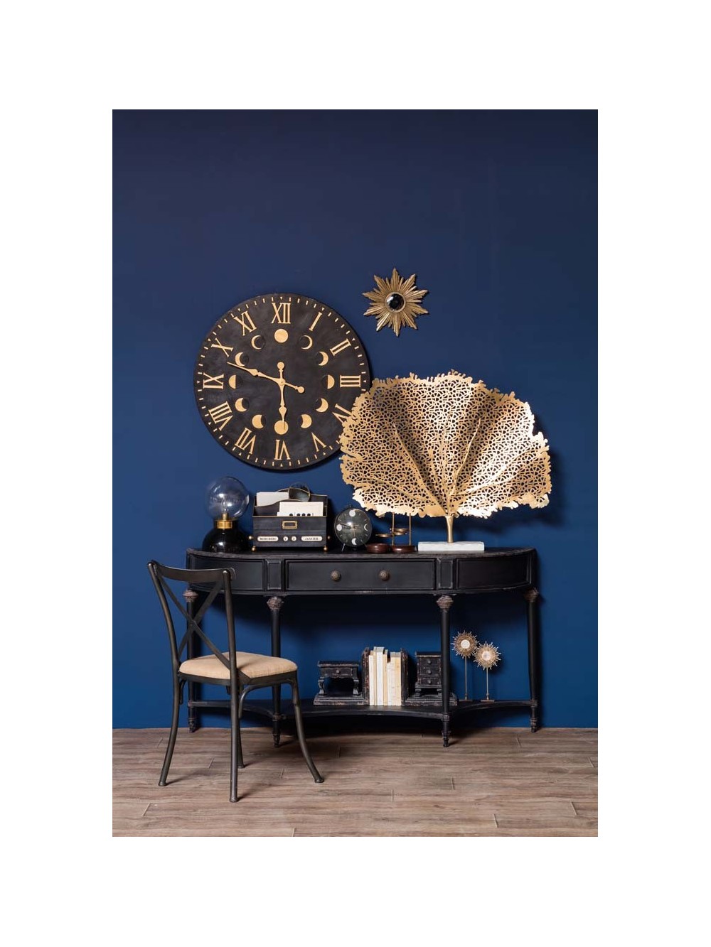 MIROIR SOLEIL RESINE DOREE